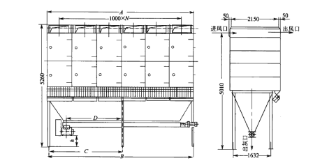  LYC型旁插脉冲喷吹扁袋式除尘器